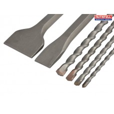 SDS Plus Chisel & Drill Bit Set, 6 Piece