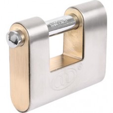 Tri-Circle Stainless Steel Armoured Shutter Brass Padlock 80 x 12 x 21mm